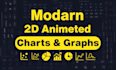 do charts and graphs in 2d animated and modern infographic