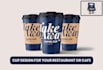 design coffee, ice cream, paper cup