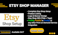 etsy shop setup, SEO product listing, logo and banner design