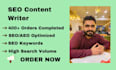 write articles and blog posts as your SEO content writer