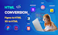 convert  xd or figma to HTML using bootstrap or tailwind