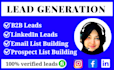 do b2b lead generation, linkedin leads, email list building