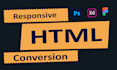 convert figma to HTML, PSD to HTML, xd to HTML with responsive bootstrap