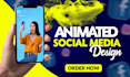 create animated social media ads, GIF animations and motions for social media