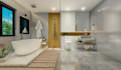 do bathroom interior design, rendered by an architect
