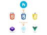 create your website with html, bootstrap or front frameworks
