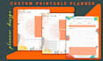 design custom planner, journal, tracker and calendar PDF printables