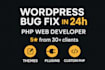 fix wordpress plugin errors and PHP bugs in 24h