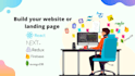 develop your website or landing page using react, next js, redux, firebase, node
