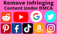 take down report to fb,tiktok,twitter,ig,google under dmca