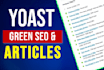 do yoast SEO green and article readability using yoast plugin