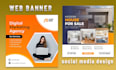 design a professional web banner, header, ads, cover