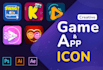 create modern game icon, app icon design and logo design
