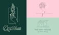 do minimalist botanical boho custom hand drawn logo design