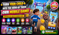 create personalized birthday mini game with child character