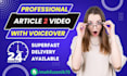 convert blog post, text or article to video with voiceover youtube video editing
