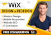 design wix or wix redesign or wix studio or wix ecommerce
