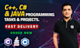 do java c sharp cpp programming tasks assignments and projects