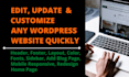 changes, edit, update, customize or redesign any wordpress website