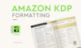 format your manuscript into a printable PDF for amazon KDP
