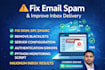 fix the problem of emails going to spam and junk issue