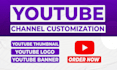 design catchy youtube thumbnail, logo, banner, channel art