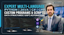 do python, java, c sharp, and cpp programming projects and scripts