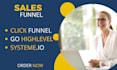 setup a converting sales funnel clickfunnel gohighlevel samcart landing page