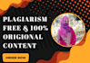 make plagiarism free and unique any content
