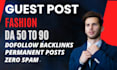 do fashion guest post on high da websites