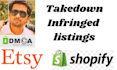 report copyright infringing listings on shopify, etsy stores under dmca notices