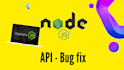 do node js bug fix and apis development