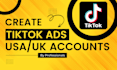 create USA and UK tiktok ads account for shopify marketing