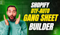 design shopify dtf printing website with gang sheet builder