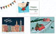 design a custom flat style christmas illustration