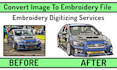convert image to embroidery pes dst file in 3 hours