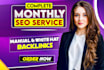 do manual monthly off page seo with white hat high authority dofollow backlinks