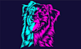 draw your pet into an neon style potrait