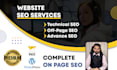 provide complete monthly seo services including on page, off page