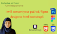 convert PSD to HTML bootstrap 5 figma xd to HTML respnsive website design