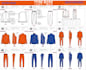 create activewear technical drawings and tech pack template