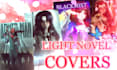 draw an anime style visual novel art or light novel cover