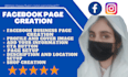 create facebook page, business, and fan page with a complete setup