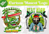design cartoon cannabis weed trippy style