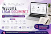 draft website terms of use, privacy policy and other legal documents