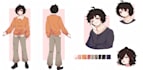 draw a custom character design or reference sheet