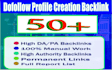 create 50 high da pa full dofollow pr9 profile backlinks