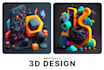 make abstract 3d illustrations or concept art
