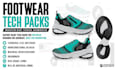 create footwear tech pack and technical flat sketches