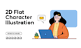 create 2d flat character illustration